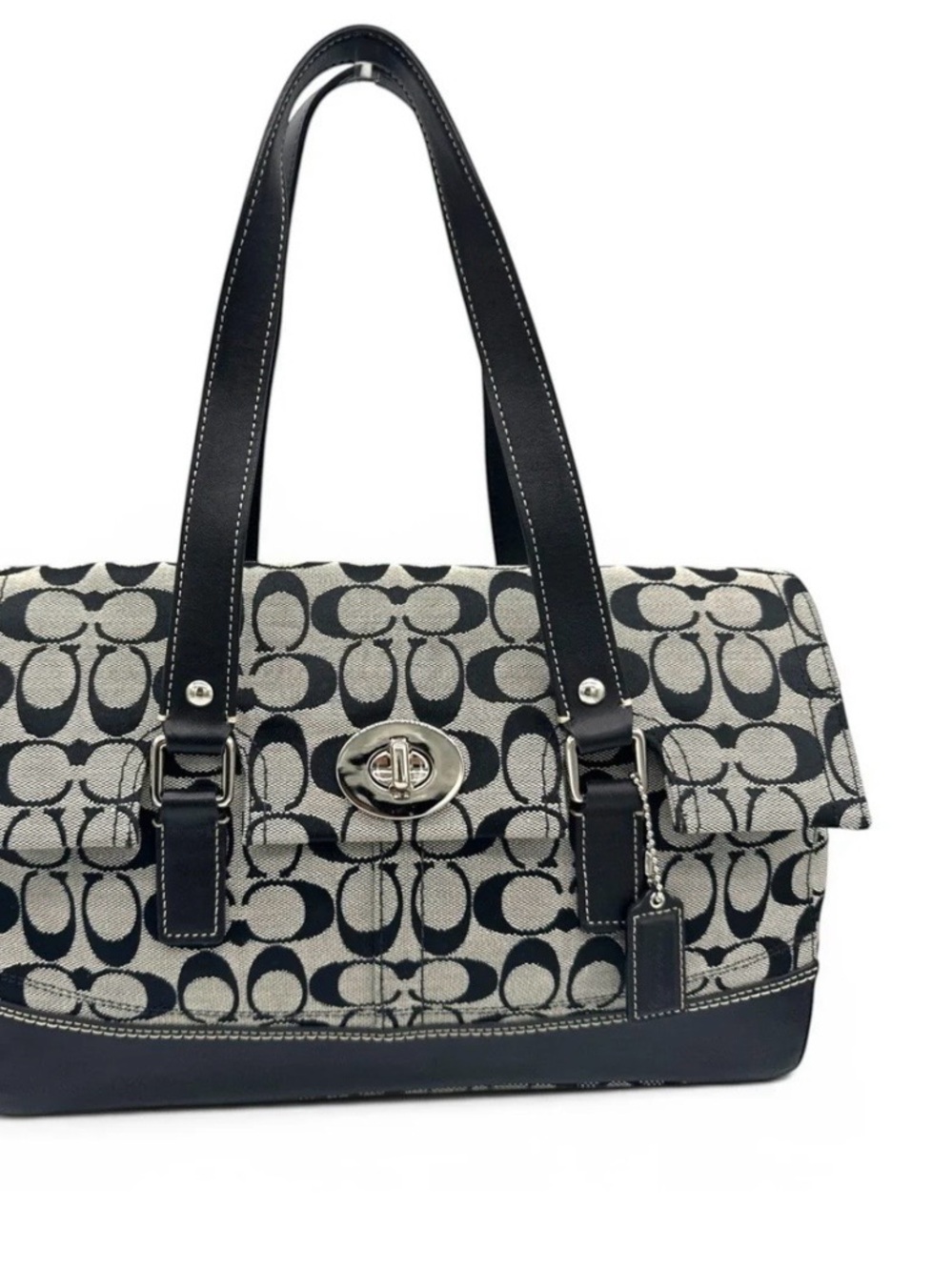 Coach signature Hampton turnlock shoulder bag purse with hangtag